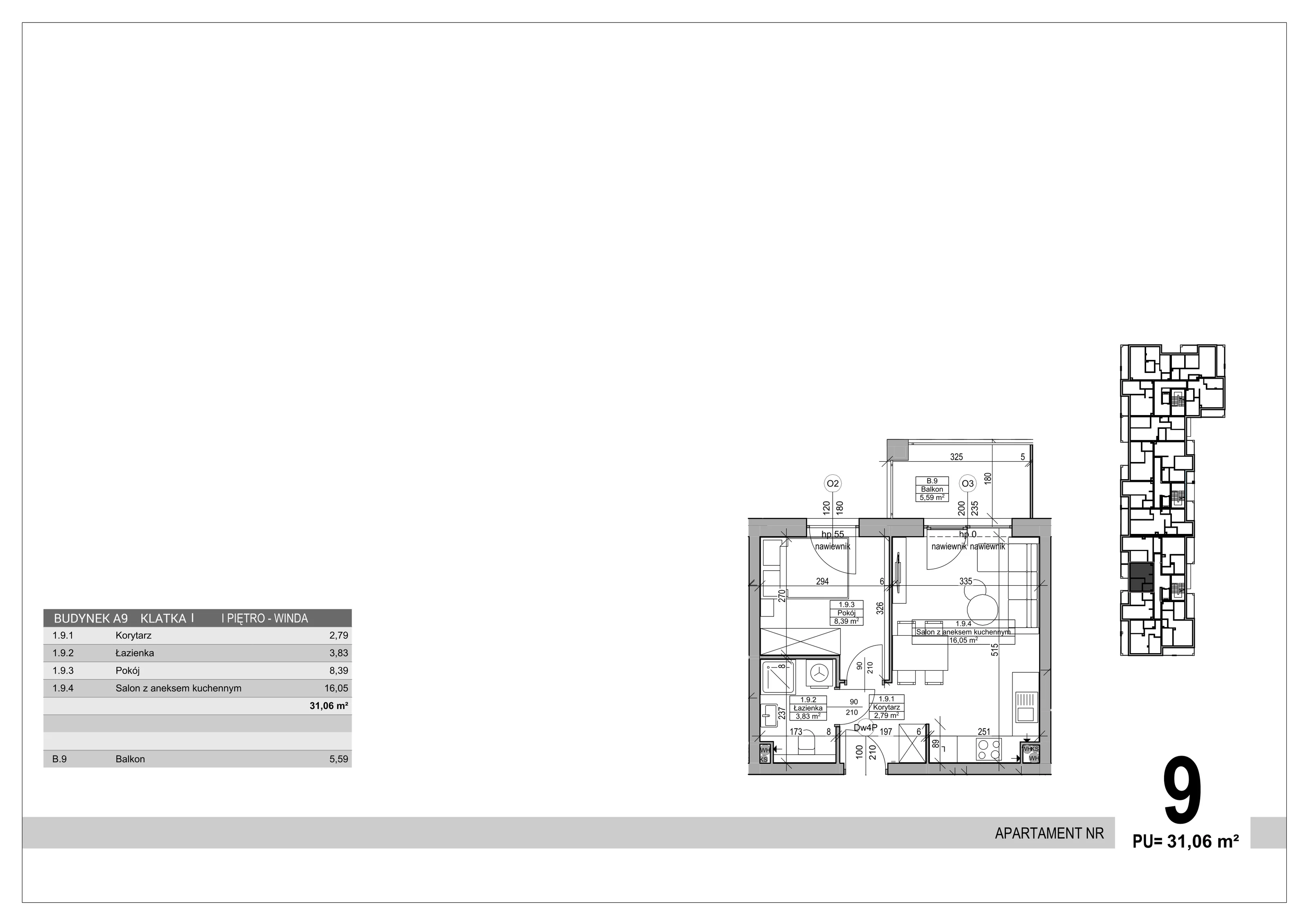 Apartament 31,06 m², piętro 1, oferta nr 9, Sobola Biel - Budynek A9, Suwałki, ul. Aleksandry Piłsudskiej