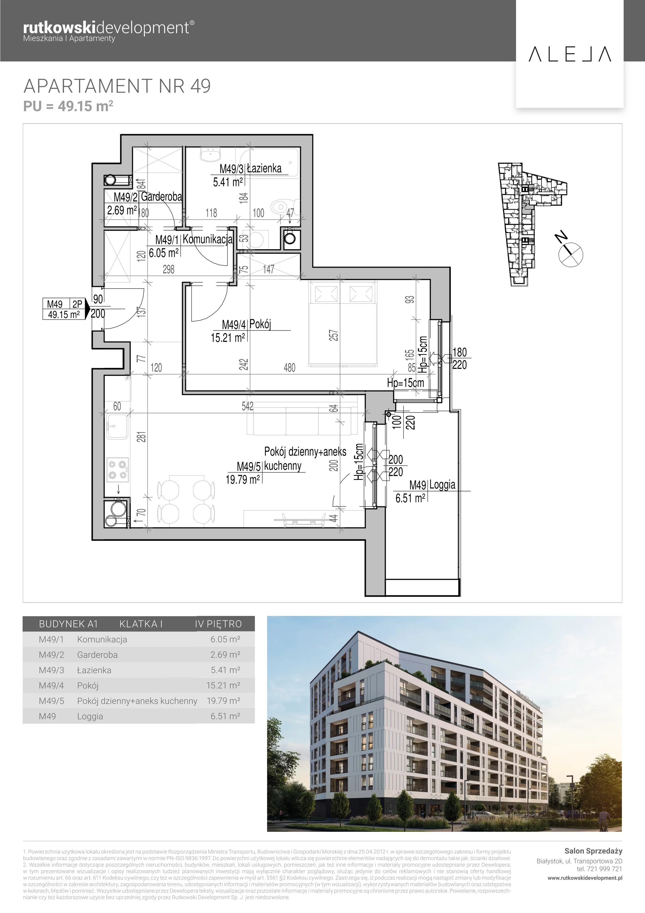 Apartament 49,15 m², piętro 4, oferta nr 49, Aleja, Białystok, Wysoki Stoczek, ul. Studzienna 2