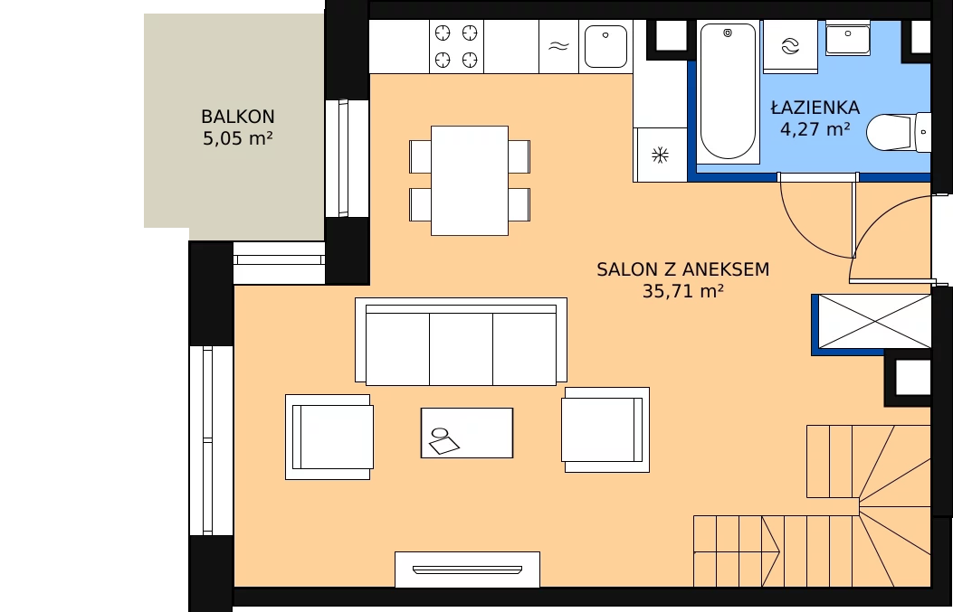 2 pokoje, apartament 69,52 m², piętro 4, oferta nr M-18, Ultra Marina, Ełk, Jeziorna, ul. bp. Edwarda Samsela 3