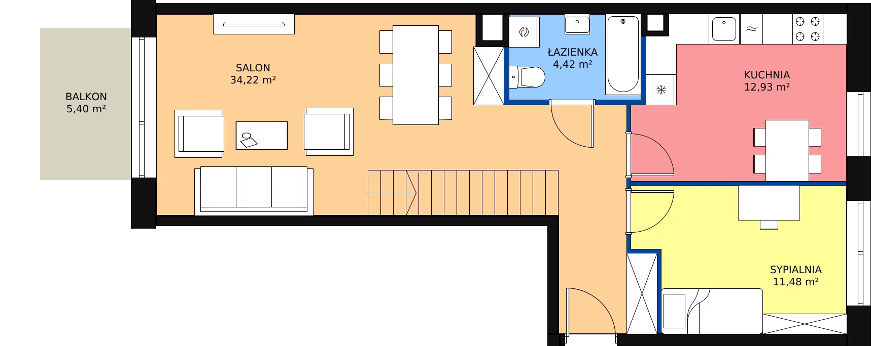 3 pokoje, apartament 95,79 m², piętro 4, oferta nr M-20, Ultra Marina, Ełk, Jeziorna, ul. bp. Edwarda Samsela 3