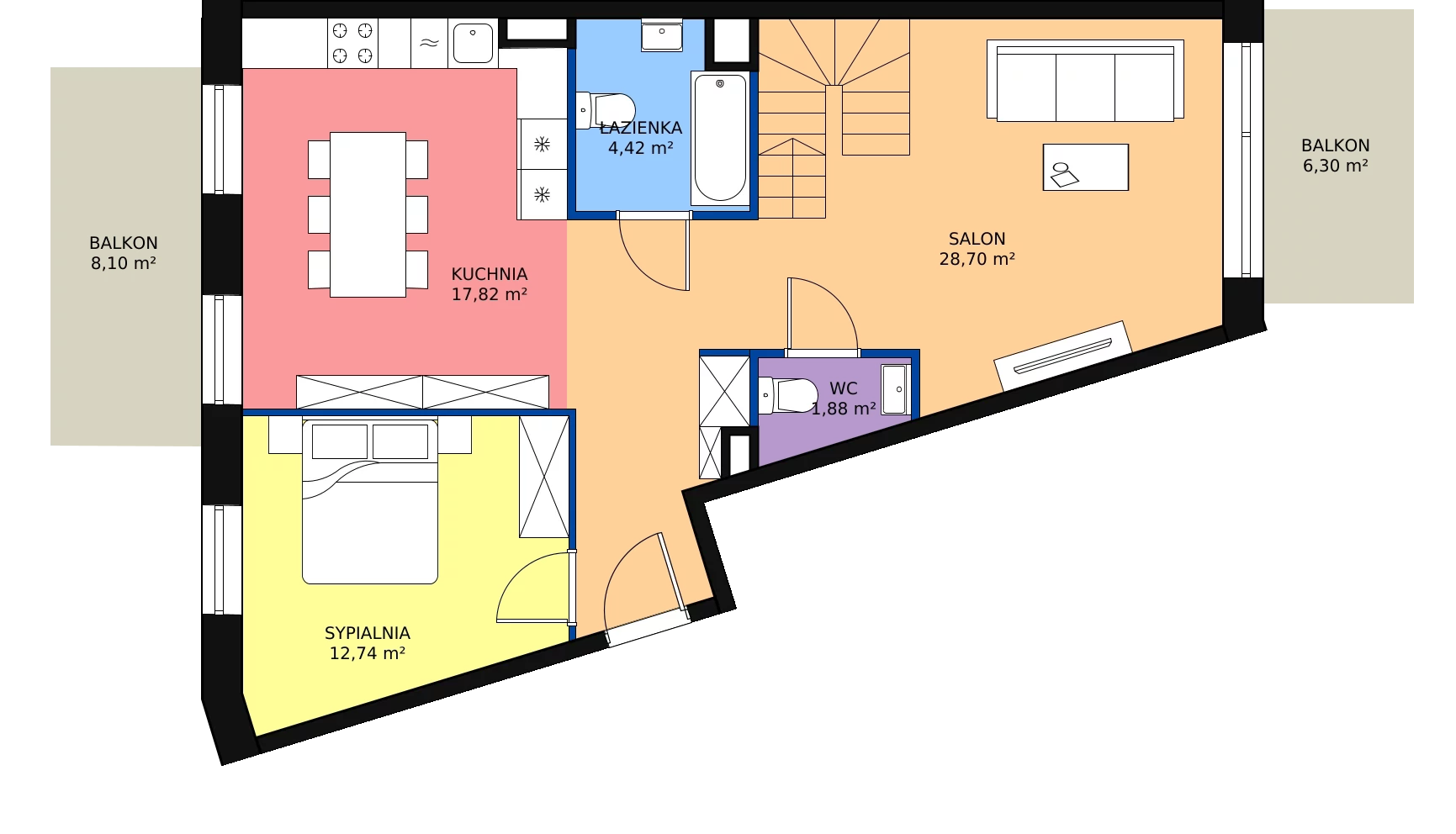 5 pokoi, apartament 105,96 m², piętro 4, oferta nr M-57, Ultra Marina, Ełk, Jeziorna, ul. bp. Edwarda Samsela 3