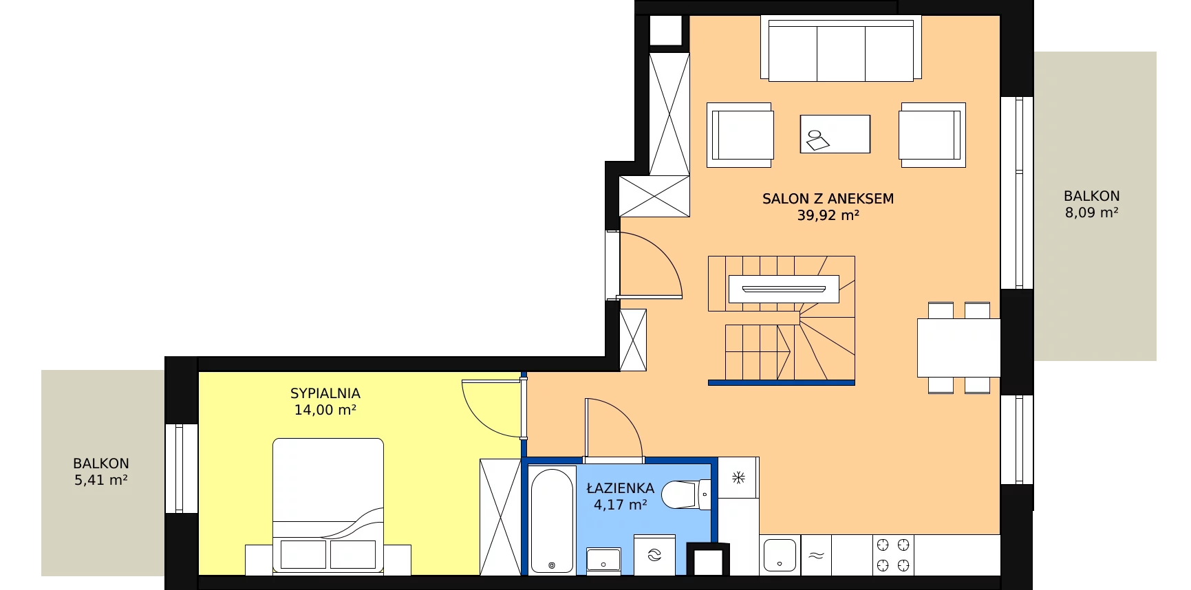 5 pokoi, apartament 94,00 m², piętro 4, oferta nr M-64, Ultra Marina, Ełk, Jeziorna, ul. bp. Edwarda Samsela 3