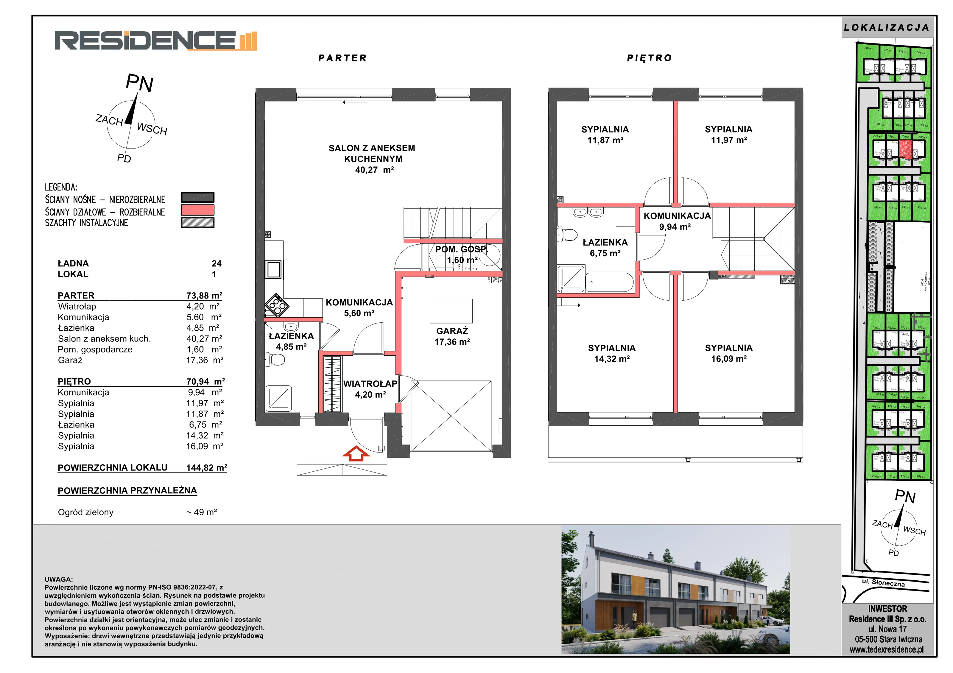 5 pokoi, mieszkanie 144,82 m², parter, oferta nr B24-L1, Apartamenty Przy Ładnej, Stara Iwiczna, ul. Ładna