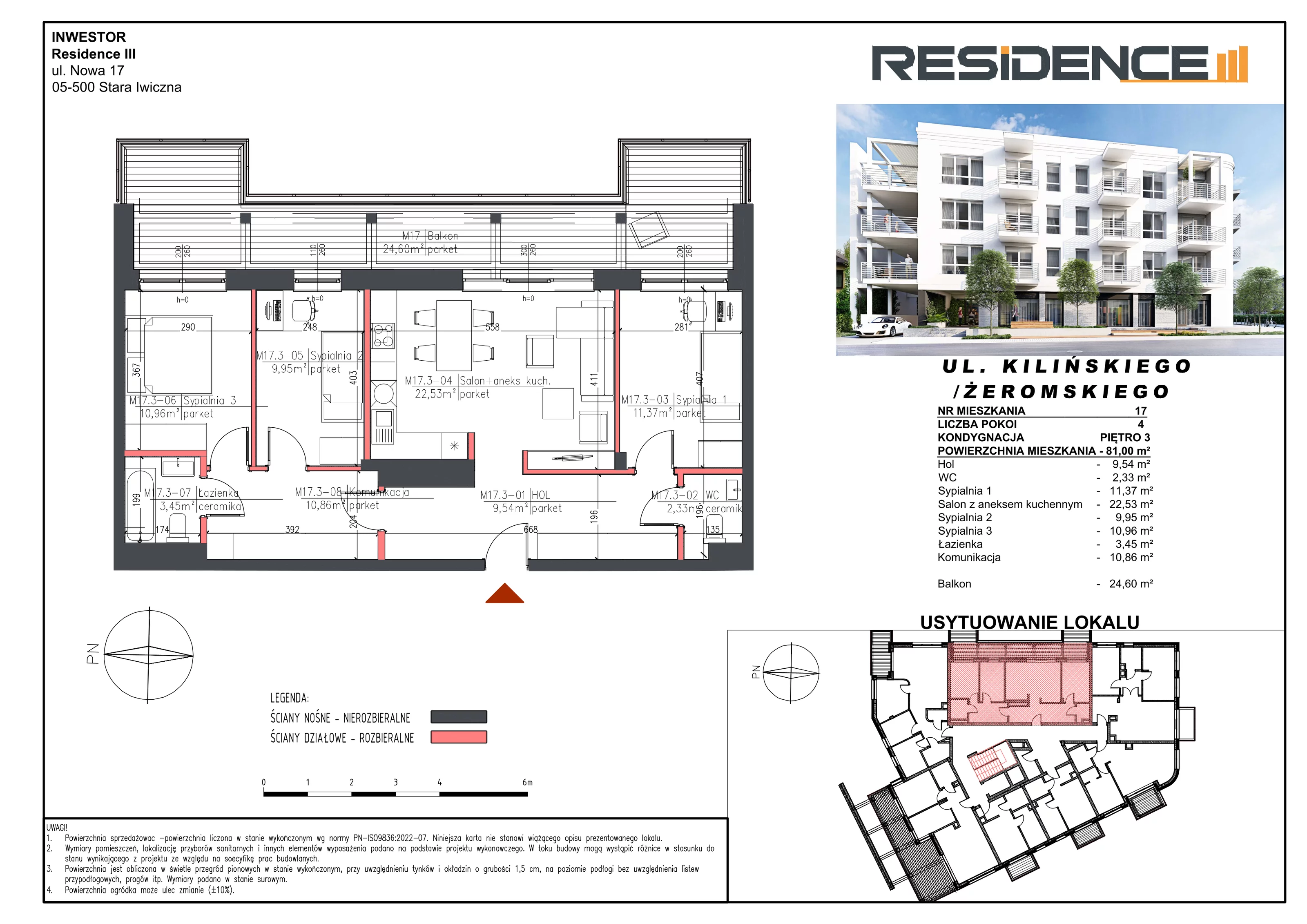 4 pokoje, mieszkanie 81,00 m², piętro 3, oferta nr M17, Mały Rynek, Piaseczno, ul. Jana Kilińskiego 3