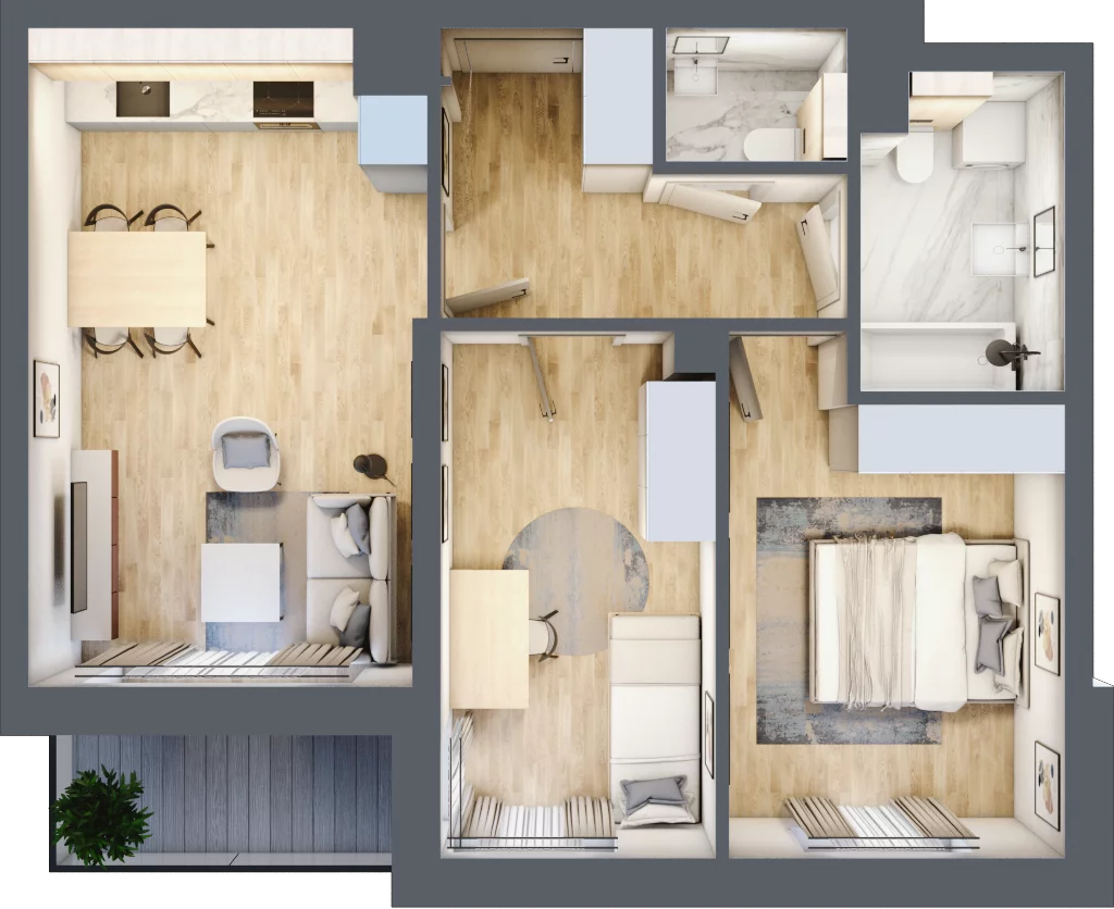 3 pokoje, mieszkanie 54,98 m², piętro 2, oferta nr A17, Warszawska 222, Mińsk Mazowiecki, ul. Warszawska 222
