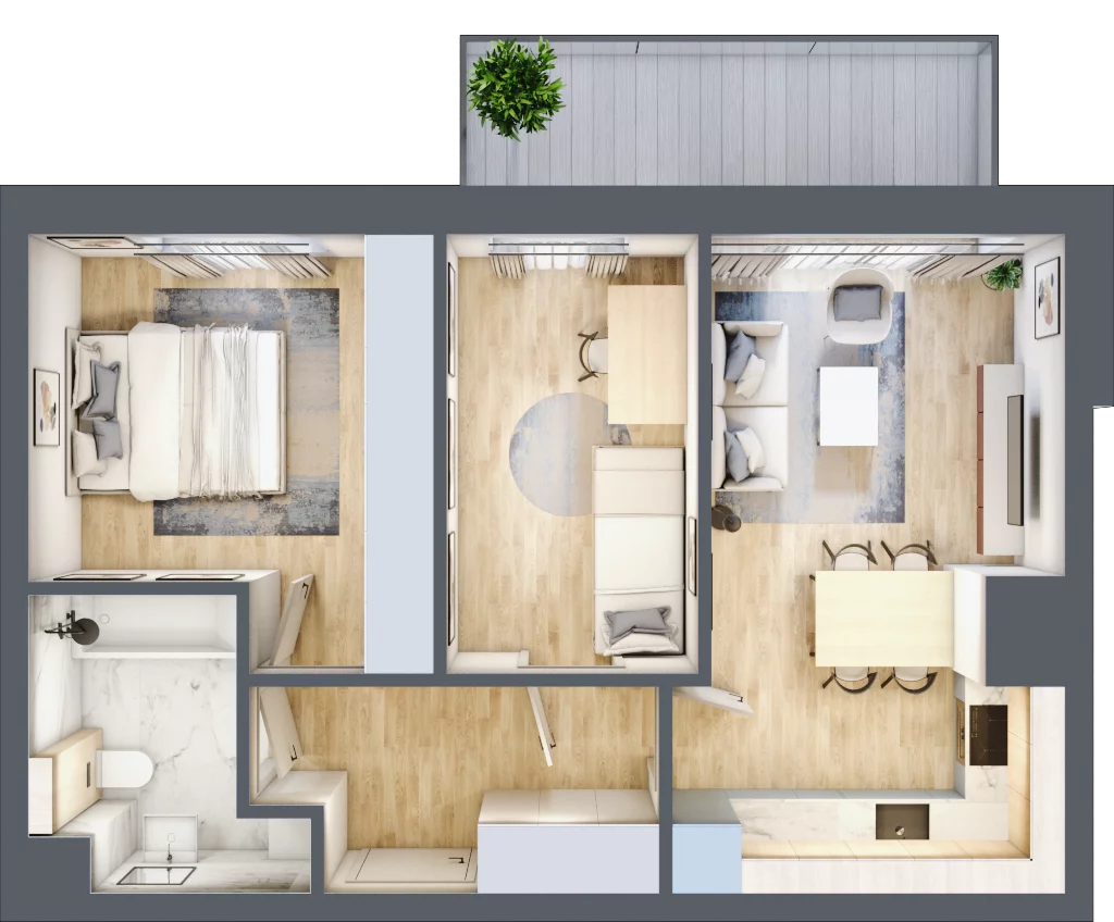 3 pokoje, mieszkanie 48,20 m², piętro 1, oferta nr D9, Warszawska 222, Mińsk Mazowiecki, ul. Warszawska 222