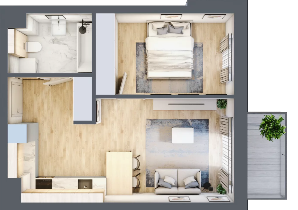 2 pokoje, mieszkanie 41,37 m², piętro 3, oferta nr D29, Warszawska 222, Mińsk Mazowiecki, ul. Warszawska 222