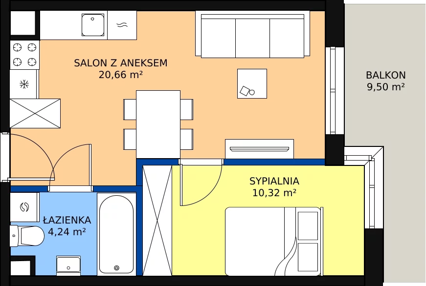 Zalety mieszkania 35.22 m², D21