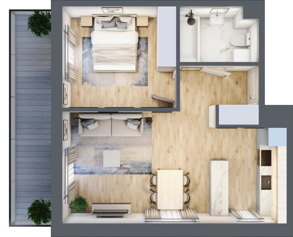 2 pokoje, mieszkanie 47,16 m², piętro 2, oferta nr D25, Ruczaj Korso III, Kraków, Dębniki, Ruczaj, ul. Doktora Jana Piltza 23