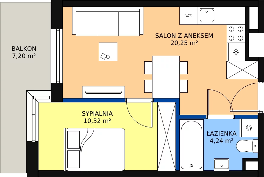 Zalety mieszkania 34.81 m², D29
