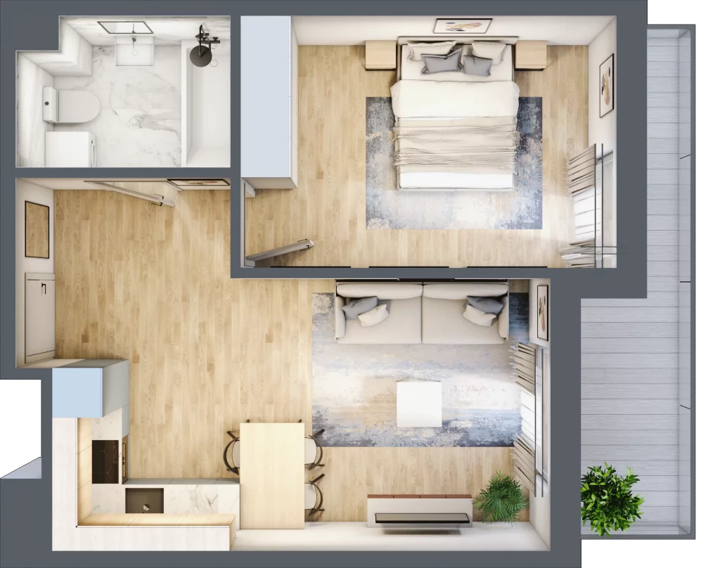 2 pokoje, mieszkanie 41,80 m², piętro 3, oferta nr D34, Ruczaj Korso III, Kraków, Dębniki, Ruczaj, ul. Doktora Jana Piltza 23