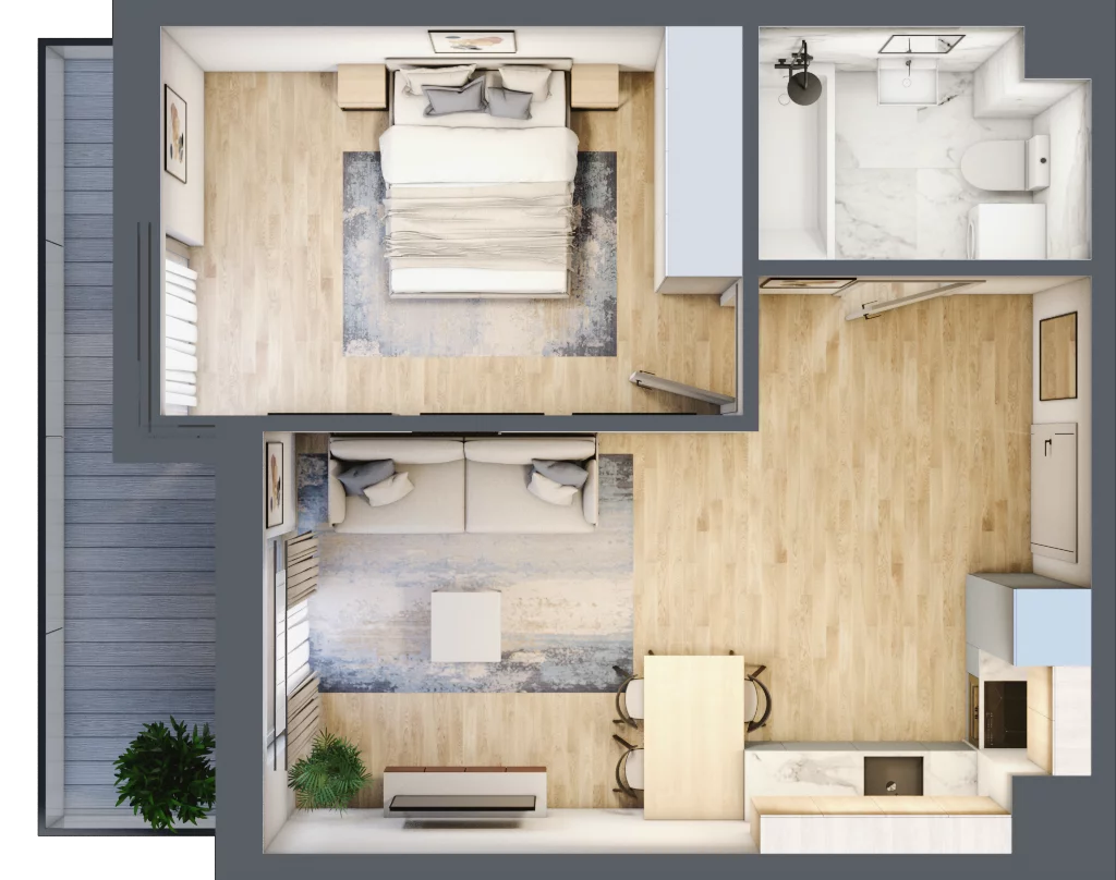 2 pokoje, mieszkanie 42,34 m², piętro 3, oferta nr D37, Ruczaj Korso III, Kraków, Dębniki, Ruczaj, ul. Doktora Jana Piltza 23