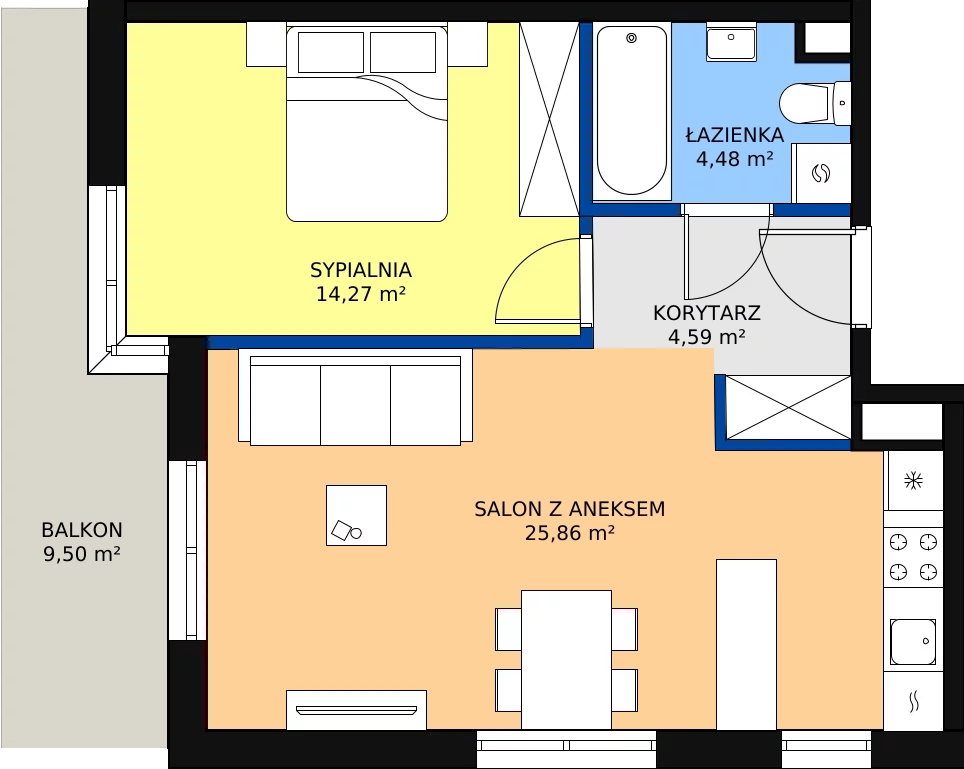 Zalety mieszkania 49.2 m², D66