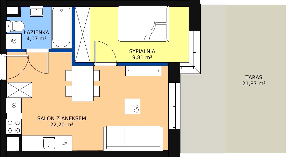 Zalety mieszkania 36.08 m², E1