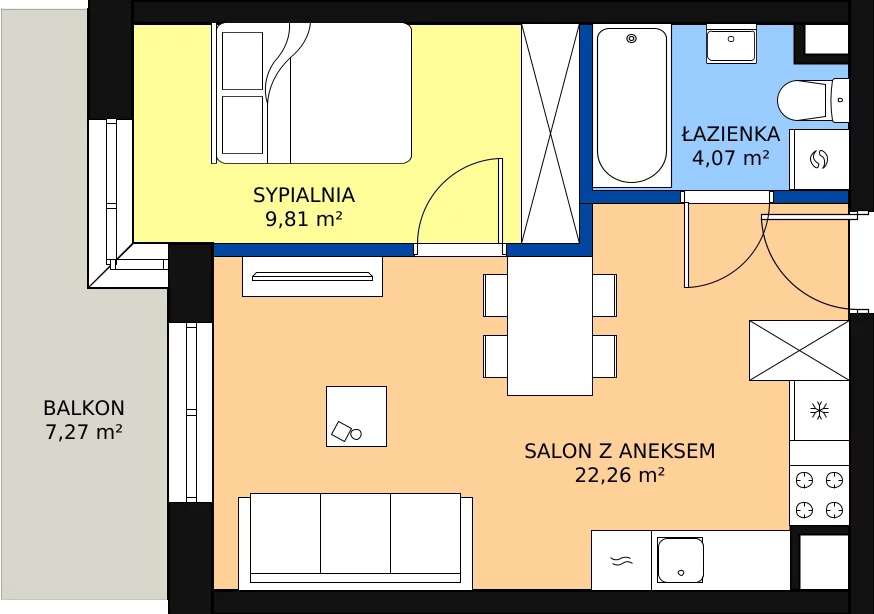 Zalety mieszkania 36.14 m², E4