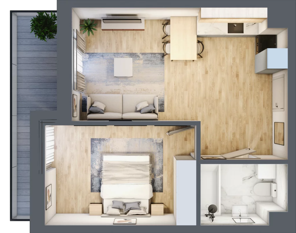 2 pokoje, mieszkanie 41,52 m², parter, oferta nr E5, Ruczaj Korso III, Kraków, Dębniki, Ruczaj, ul. Doktora Jana Piltza 23