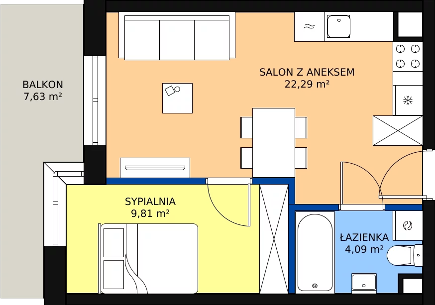 Zalety mieszkania 36.19 m², E46
