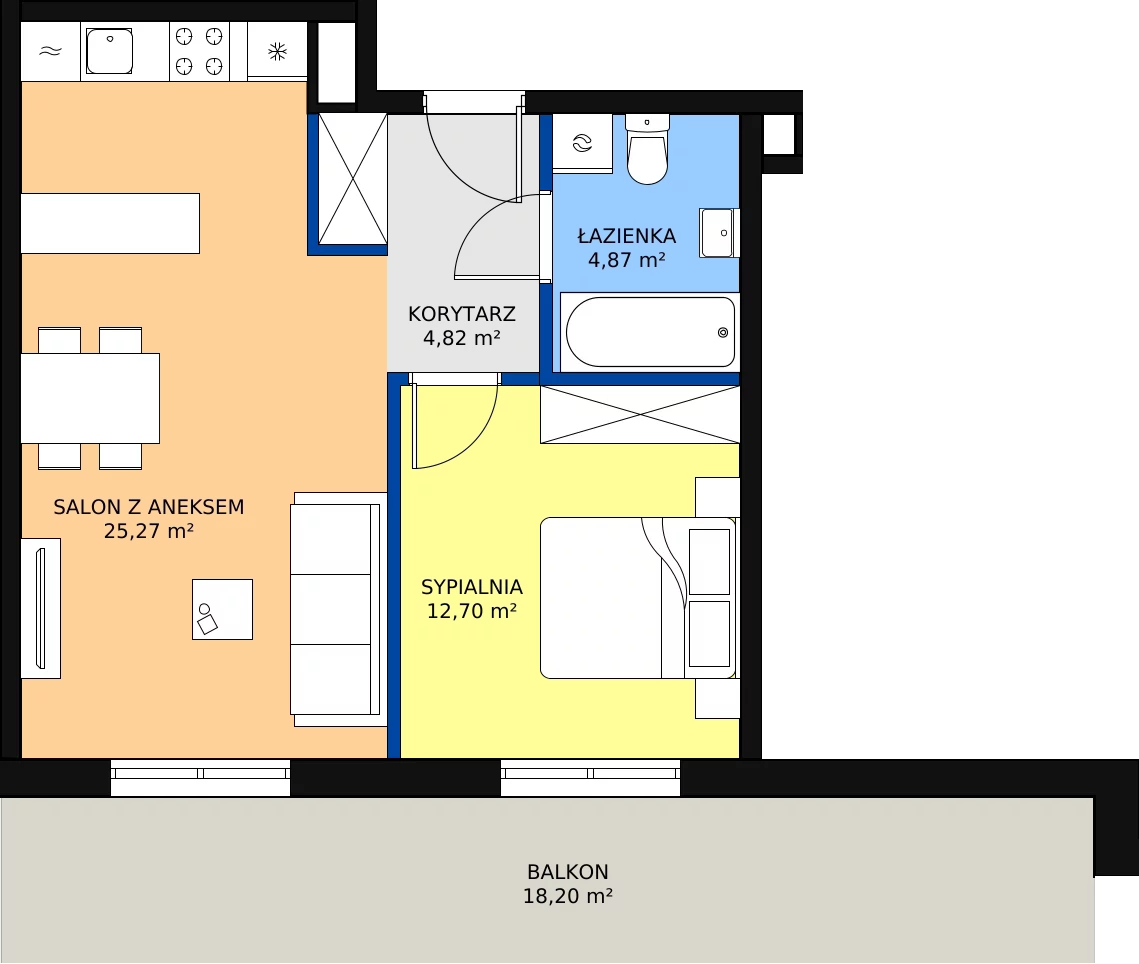 Zalety mieszkania 47.66 m², E50