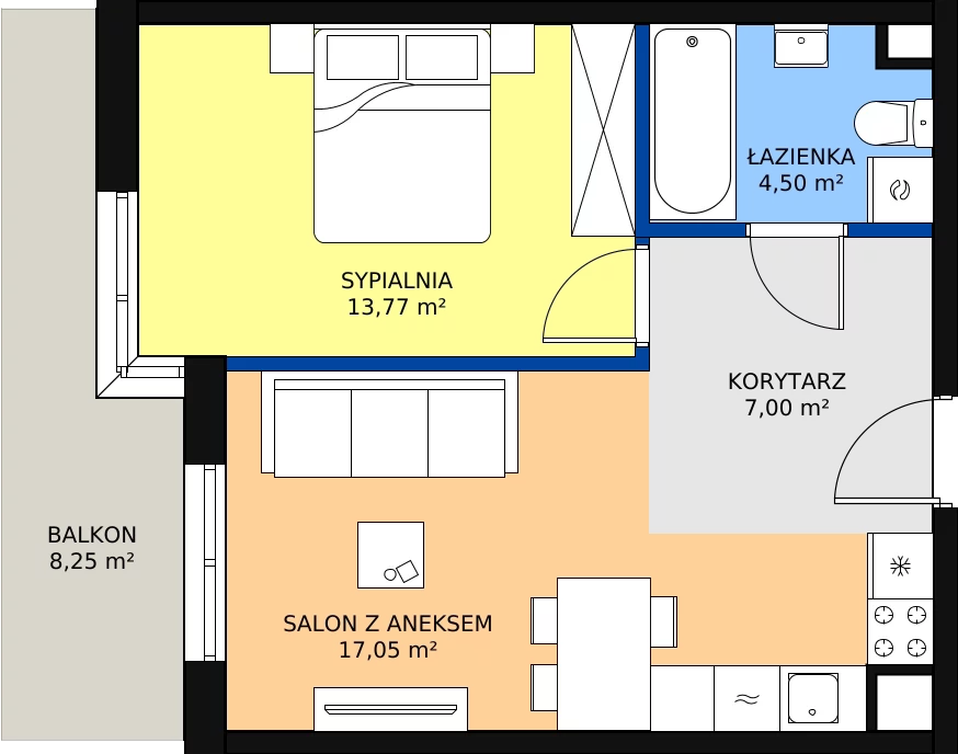 Zalety mieszkania 42.32 m², E52