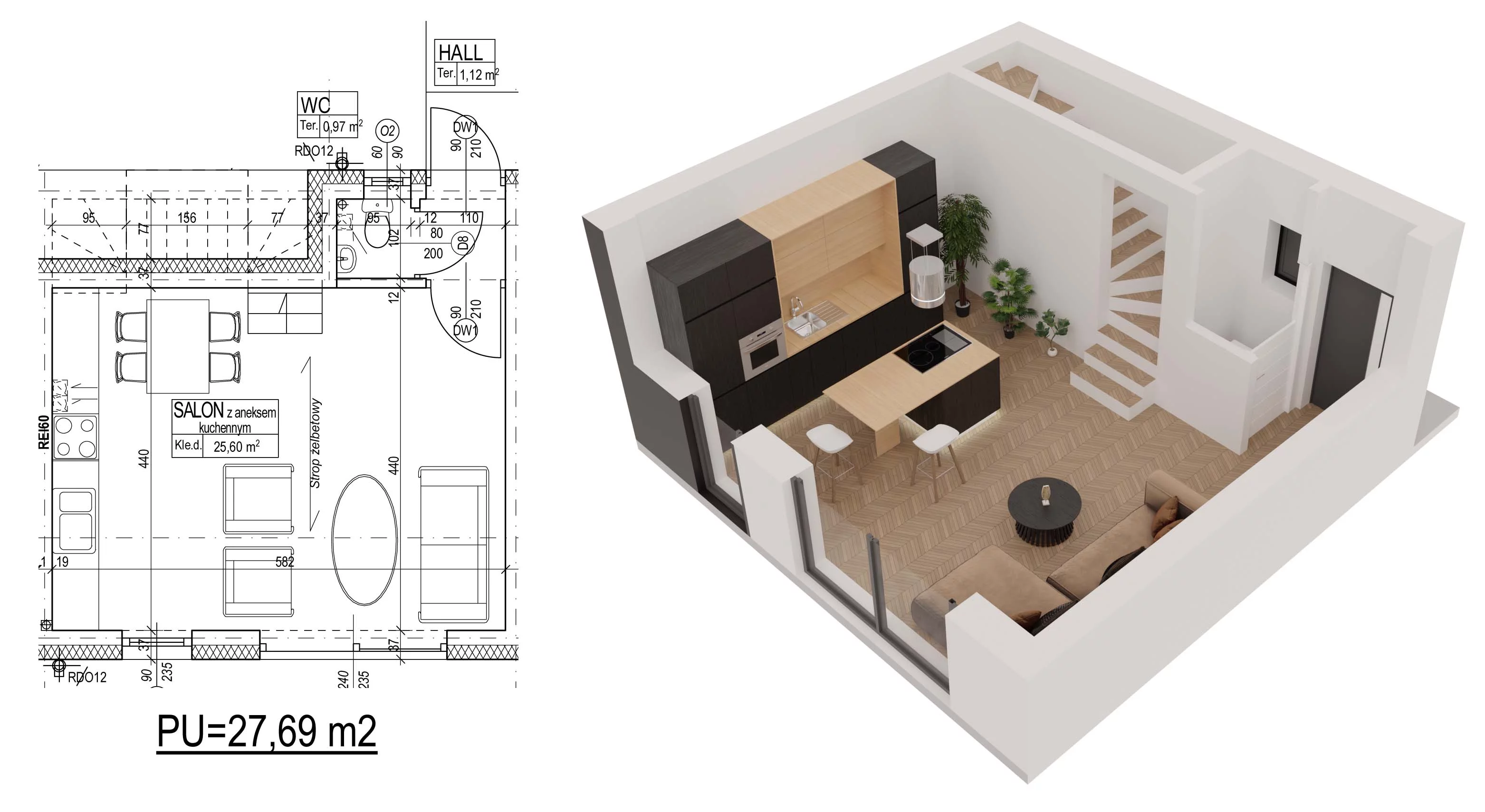 3 pokoje, mieszkanie 80,66 m², parter, oferta nr 14, Sęczkowa 73, Warszawa, Wawer, Las, ul. Sęczkowa 73