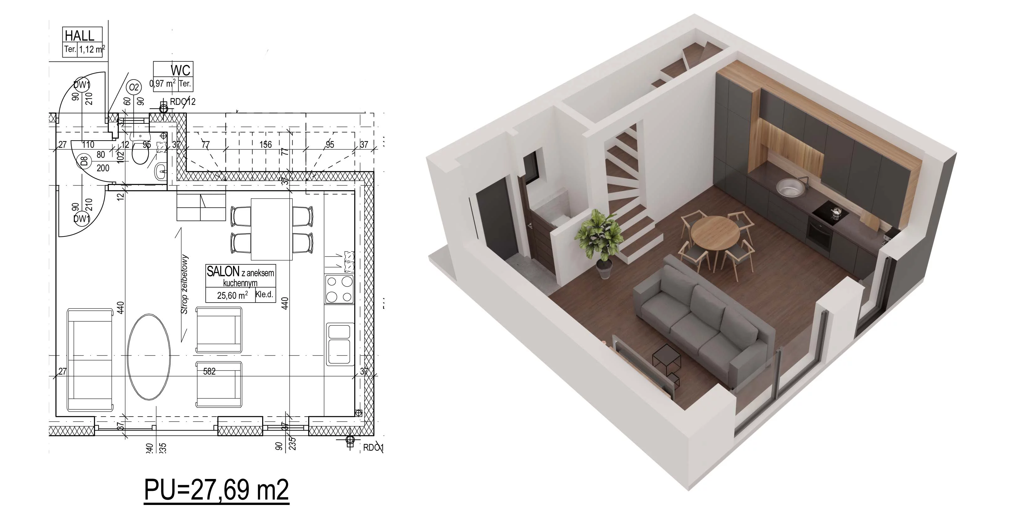 3 pokoje, mieszkanie 80,66 m², parter, oferta nr 5, Sęczkowa 73, Warszawa, Wawer, Las, ul. Sęczkowa 73