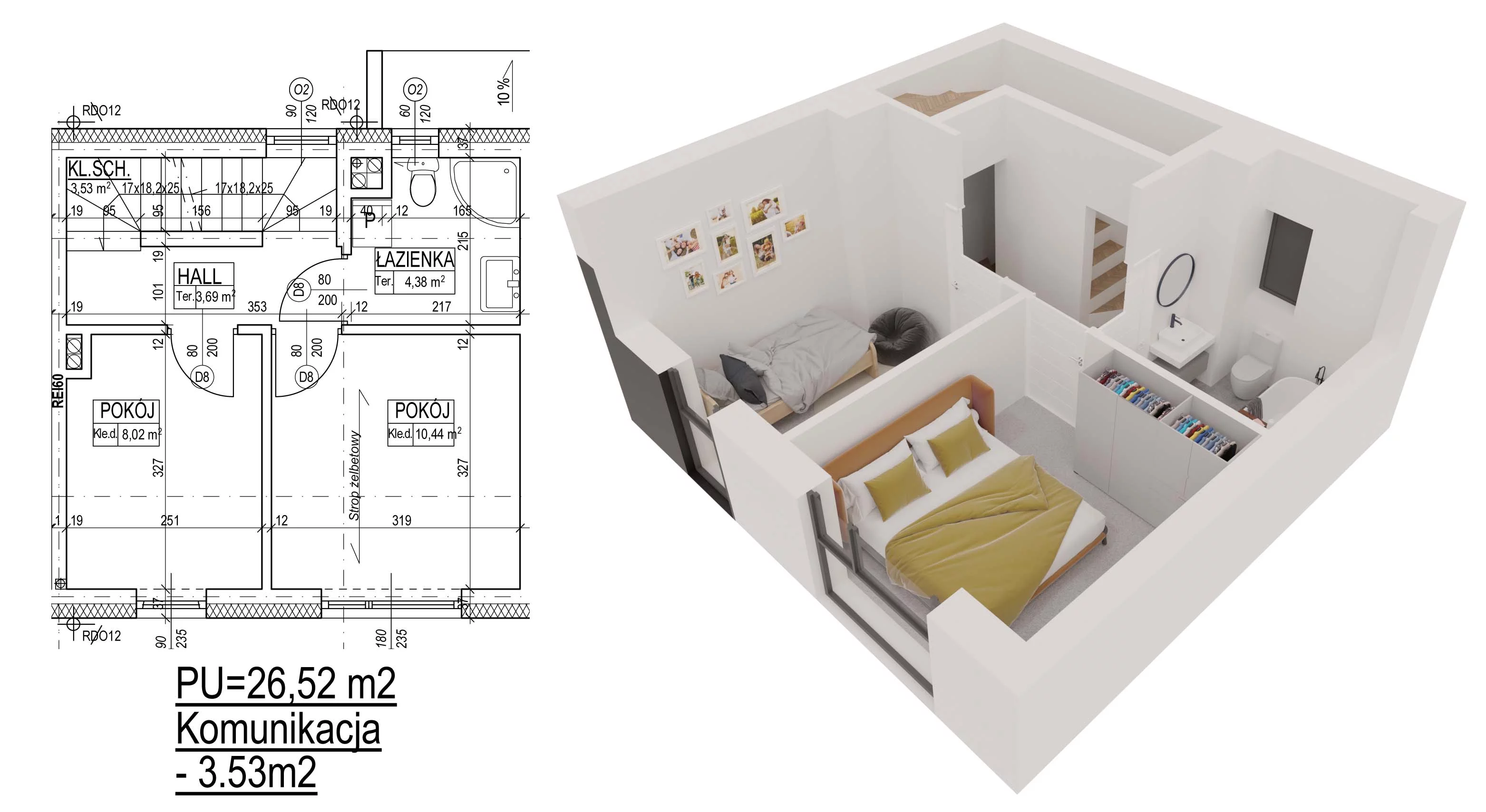 3 pokoje, mieszkanie 80,66 m², parter, oferta nr 14, Sęczkowa 73, Warszawa, Wawer, Las, ul. Sęczkowa 73