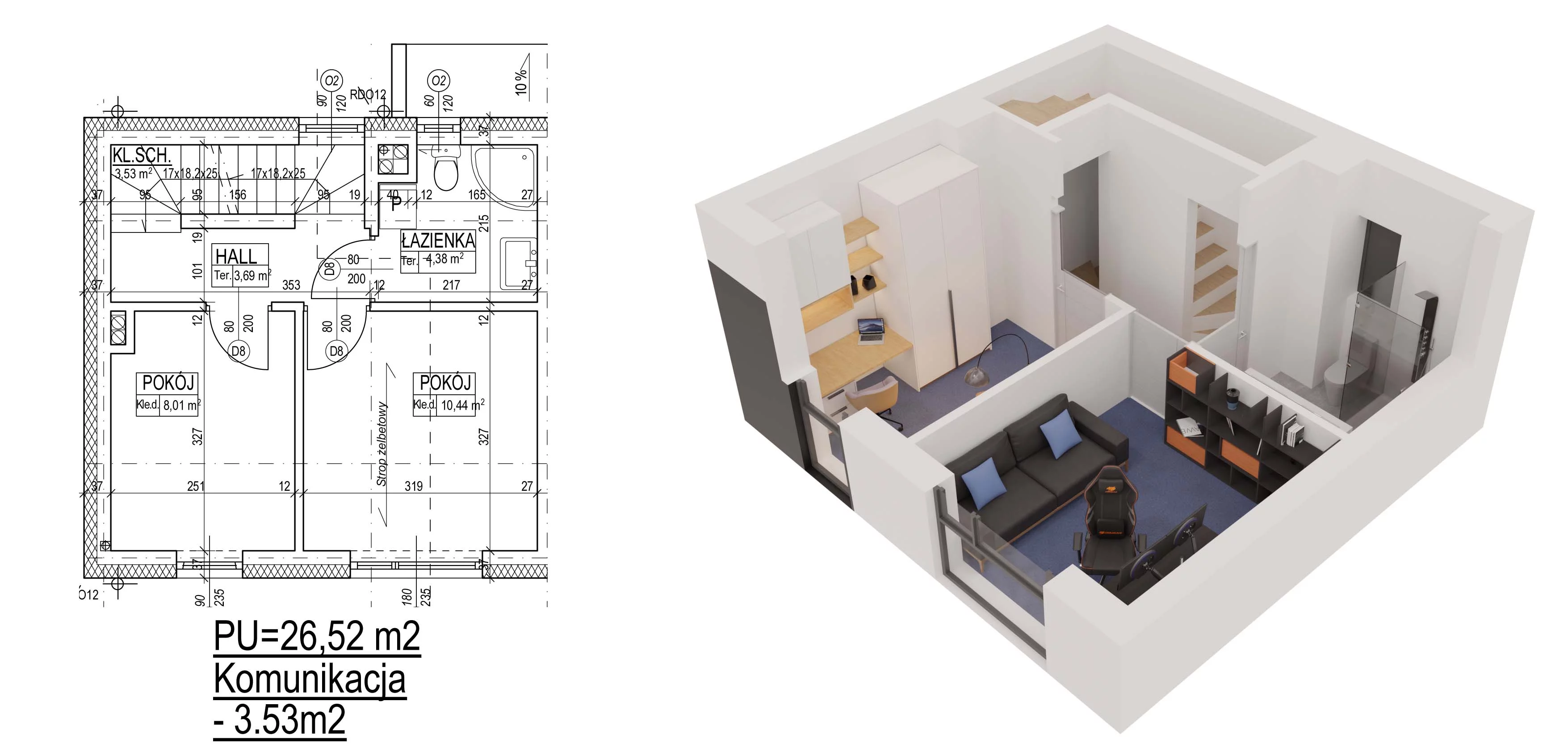 3 pokoje, mieszkanie 80,66 m², parter, oferta nr 16, Sęczkowa 73, Warszawa, Wawer, Las, ul. Sęczkowa 73