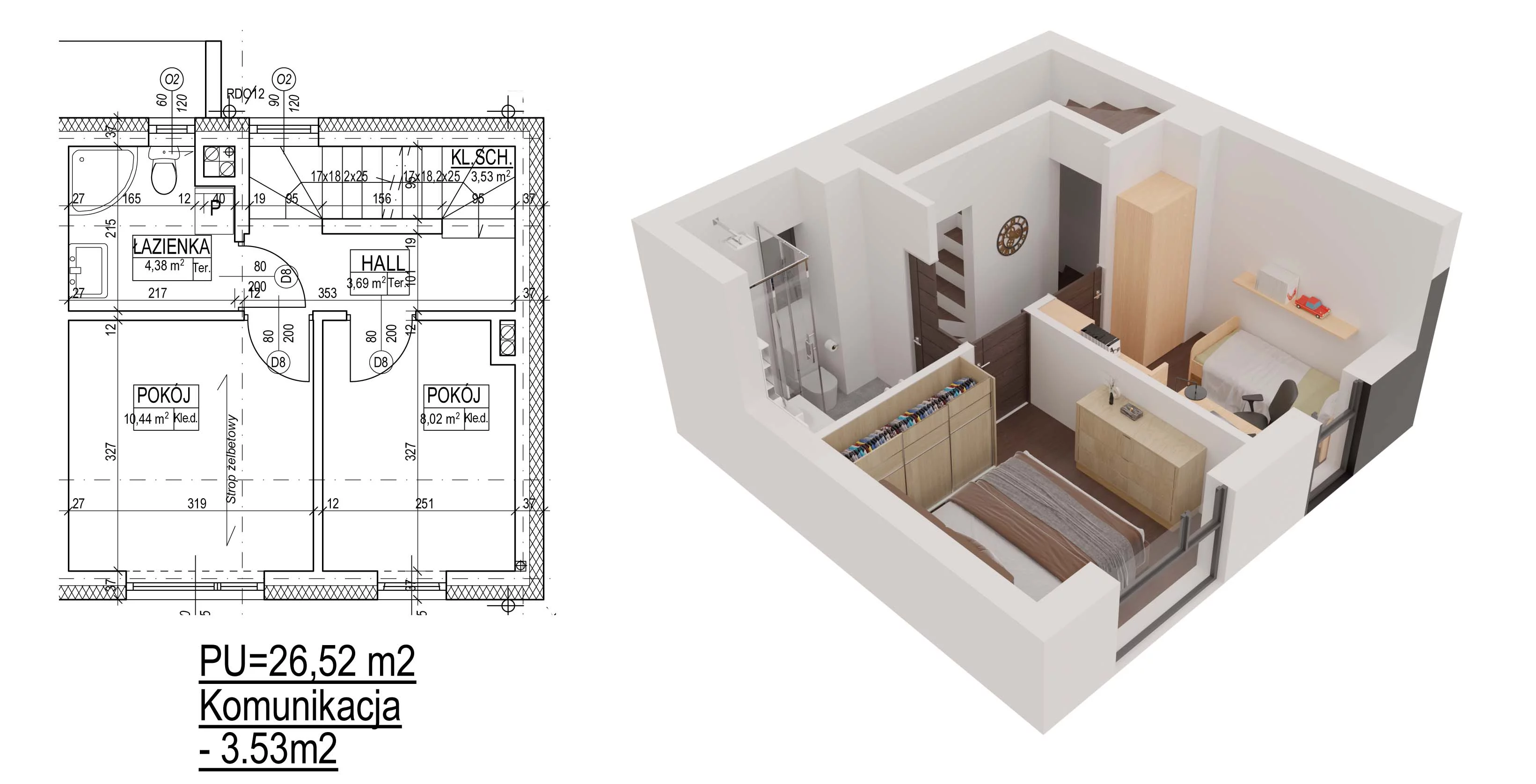 3 pokoje, mieszkanie 80,66 m², parter, oferta nr 5, Sęczkowa 73, Warszawa, Wawer, Las, ul. Sęczkowa 73