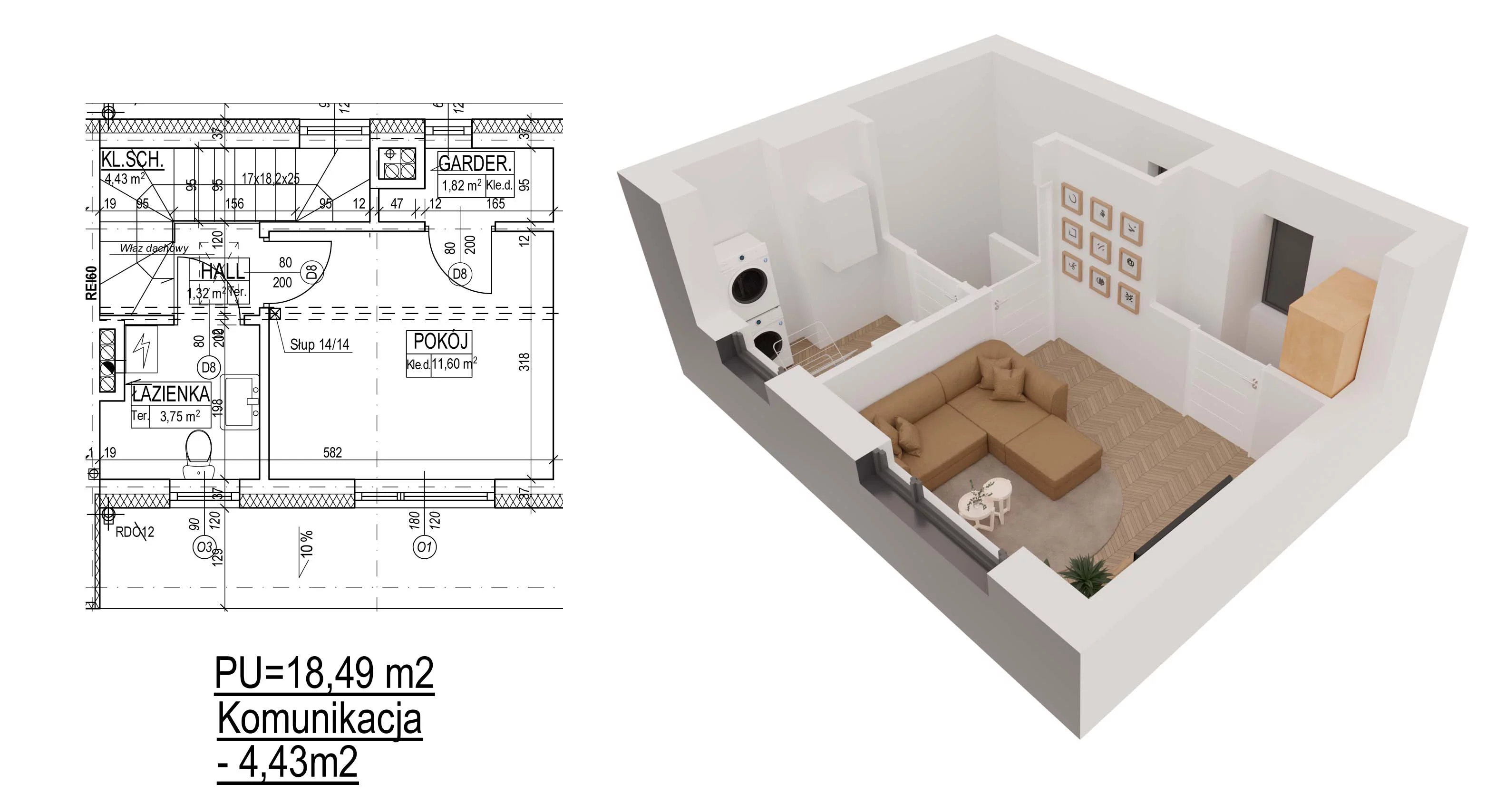 3 pokoje, mieszkanie 80,66 m², parter, oferta nr 14, Sęczkowa 73, Warszawa, Wawer, Las, ul. Sęczkowa 73