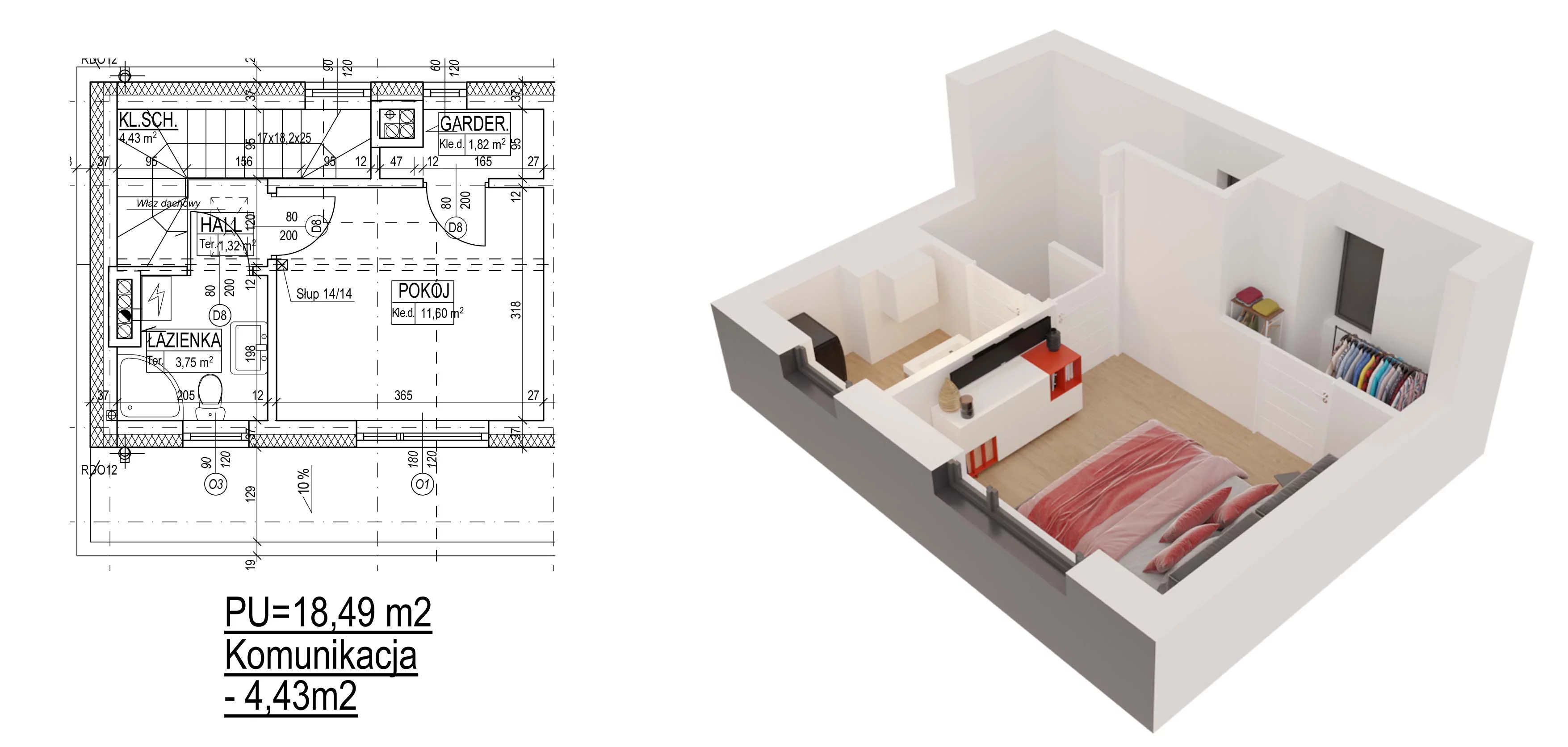 3 pokoje, mieszkanie 80,66 m², parter, oferta nr 16, Sęczkowa 73, Warszawa, Wawer, Las, ul. Sęczkowa 73