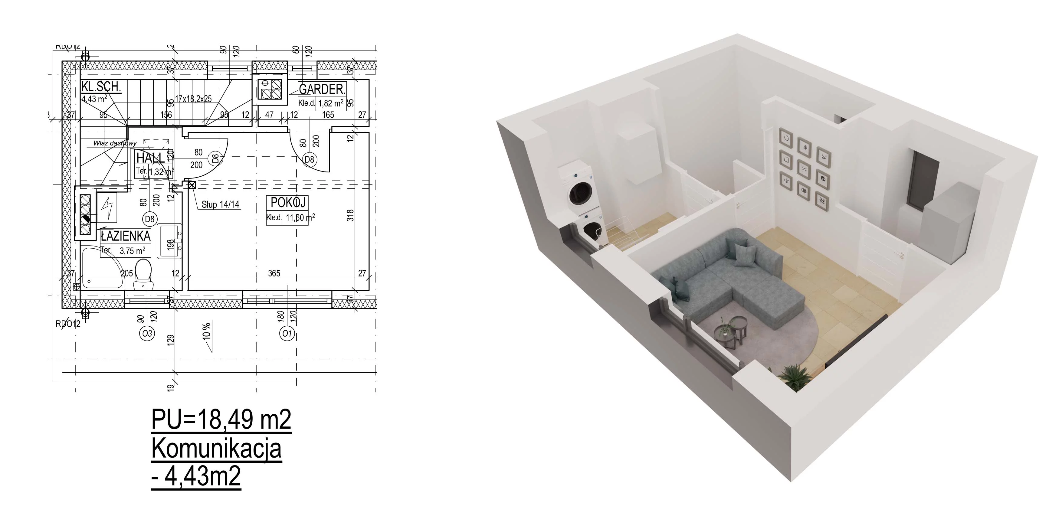 3 pokoje, mieszkanie 80,66 m², parter, oferta nr 8, Sęczkowa 73, Warszawa, Wawer, Las, ul. Sęczkowa 73