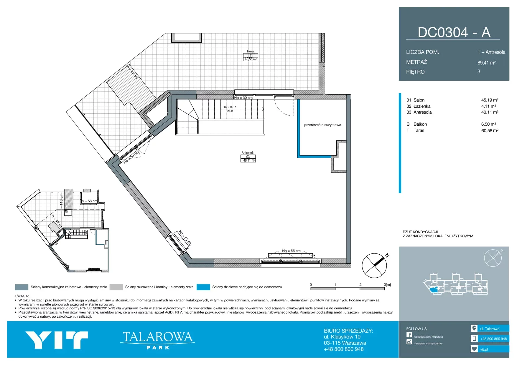 2 pokoje, mieszkanie 89,41 m², piętro 3, oferta nr DC0304, Talarowa Park II, Warszawa, Białołęka, Tarchomin, ul. Talarowa