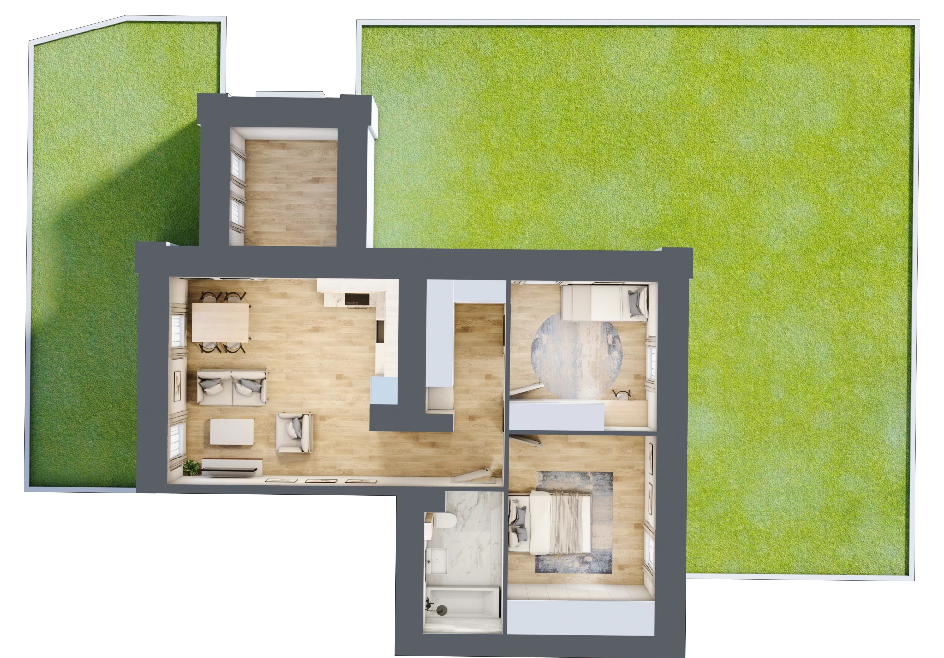 3 pokoje, mieszkanie 67,27 m², parter, oferta nr C3.0.02, Aroma Park Lofty, Warszawa, Białołęka, Henryków, ul. Dziatwy