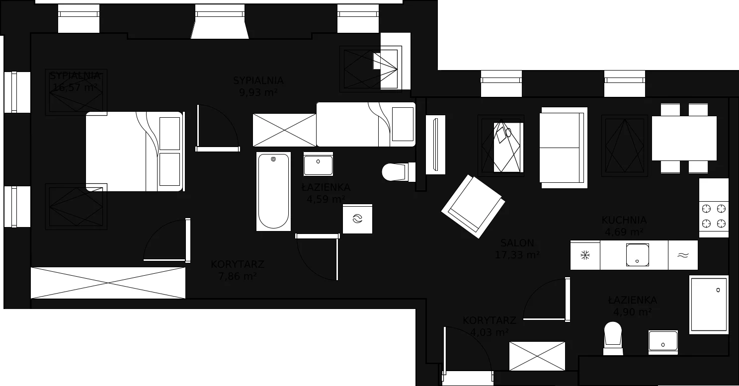 3 pokoje, mieszkanie 70,02 m², piętro 2, oferta nr C3.2.01, Aroma Park Lofty, Warszawa, Białołęka, Henryków, ul. Dziatwy