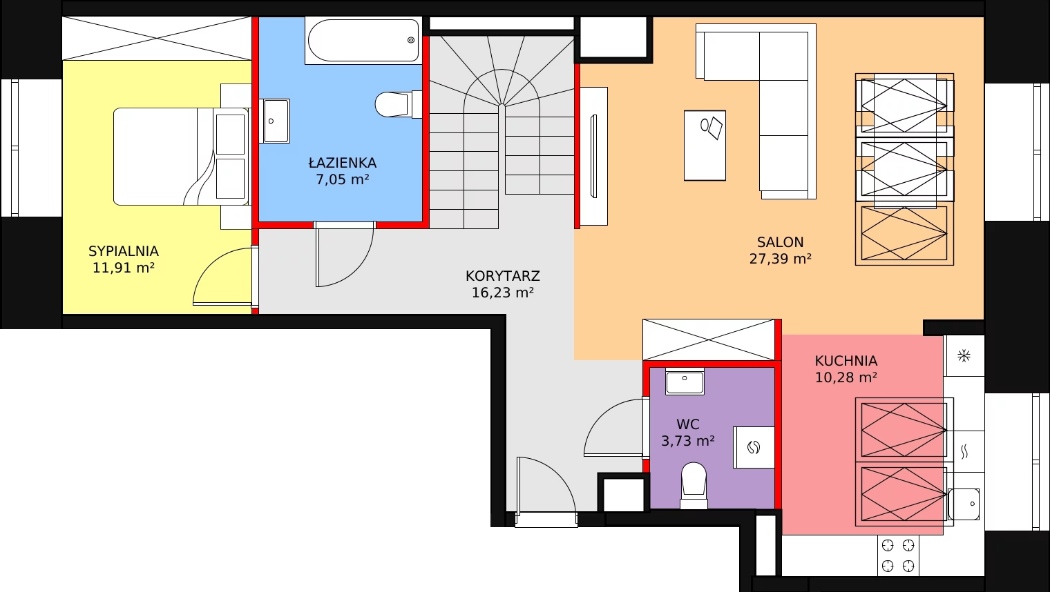 4 pokoje, mieszkanie 119,05 m², piętro 4, oferta nr E.1.4.04, Aroma Park Lofty, Warszawa, Białołęka, Henryków, ul. Dziatwy