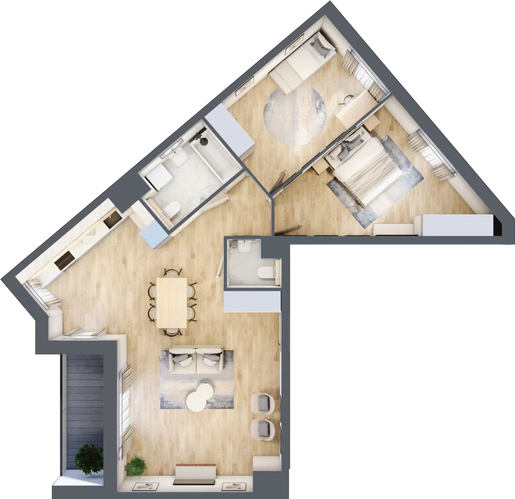 3 pokoje, mieszkanie 77,28 m², piętro 2, oferta nr BB0201, Talarowa Park, Warszawa, Białołęka, Tarchomin, ul. Talarowa