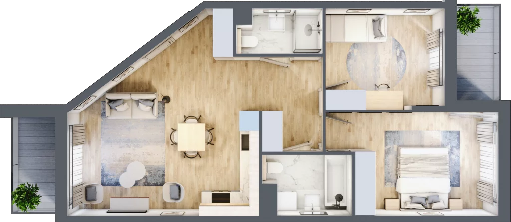 3 pokoje, mieszkanie 65,55 m², piętro 2, oferta nr CA0208, Talarowa Park, Warszawa, Białołęka, Tarchomin, ul. Talarowa