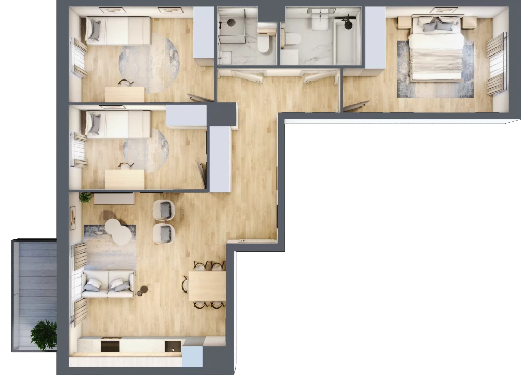4 pokoje, mieszkanie 76,43 m², piętro 1, oferta nr CB0101, Talarowa Park, Warszawa, Białołęka, Tarchomin, ul. Talarowa