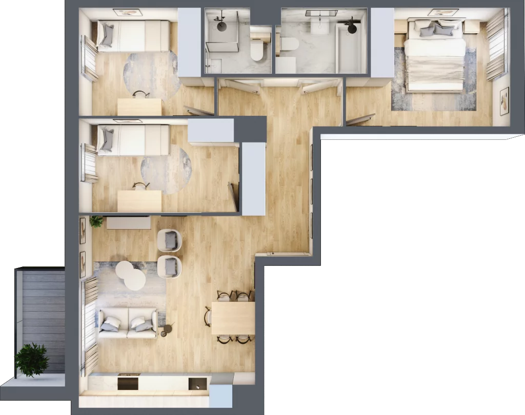 4 pokoje, mieszkanie 70,42 m², piętro 1, oferta nr CD0102, Talarowa Park, Warszawa, Białołęka, Tarchomin, ul. Talarowa