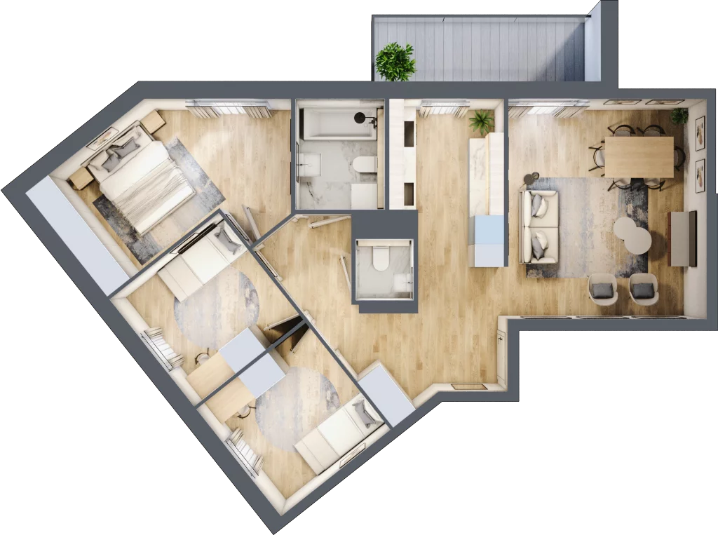 4 pokoje, mieszkanie 74,90 m², piętro 3, oferta nr CD0306, Talarowa Park, Warszawa, Białołęka, Tarchomin, ul. Talarowa