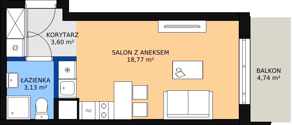 Zalety mieszkania 26.29 m², E126