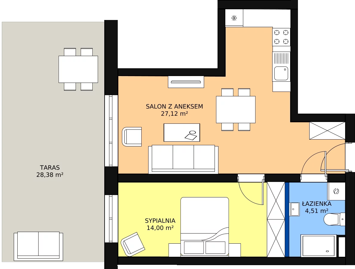 Zalety mieszkania 45.63 m², 19