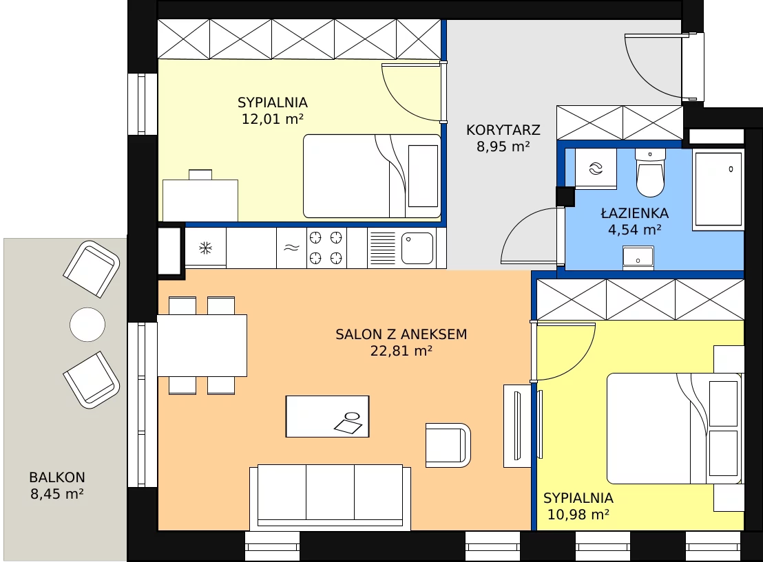 Zalety mieszkania 59.29 m², 27