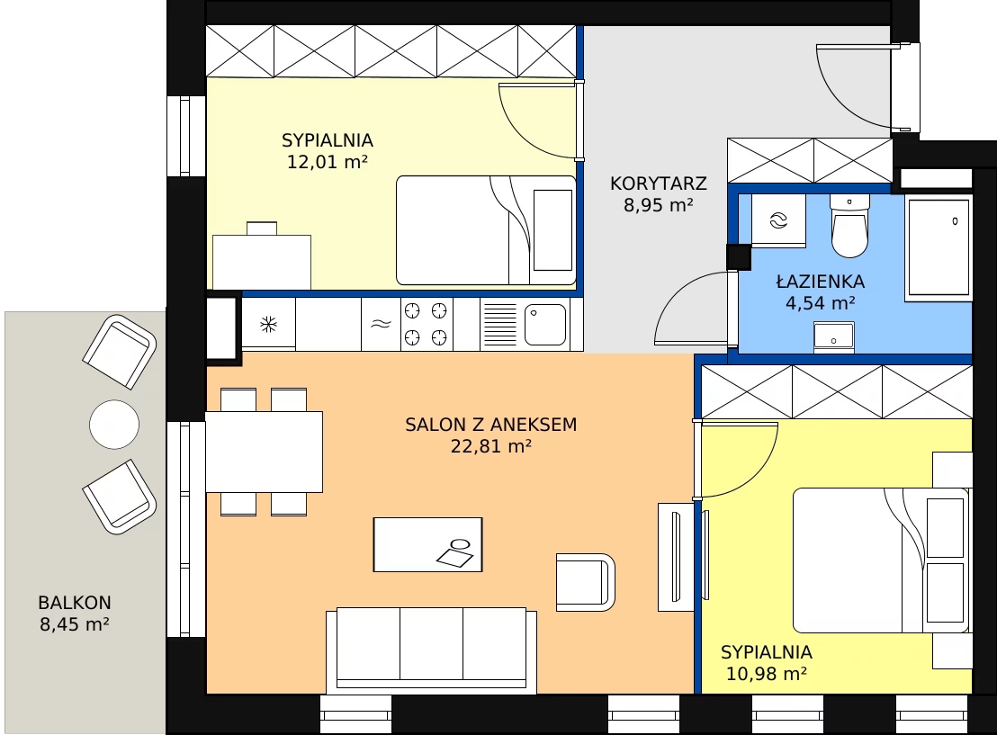 Zalety mieszkania 59.29 m², 31