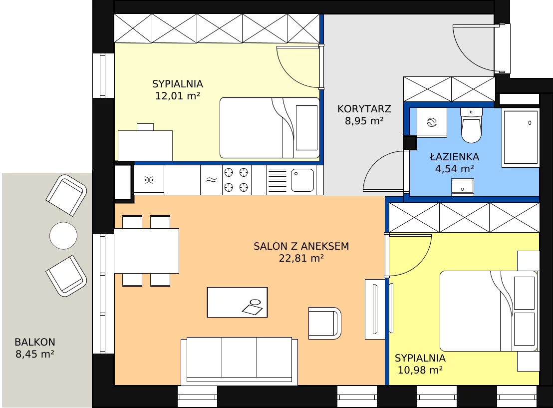 Zalety mieszkania 59.29 m², 35