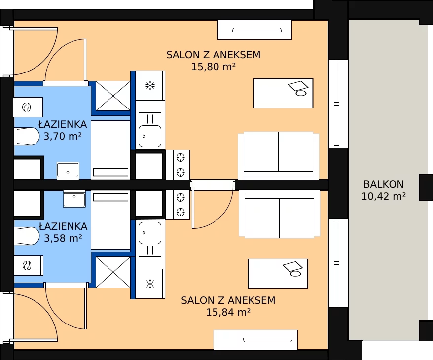 Zalety mieszkania 38.92 m², I-C28