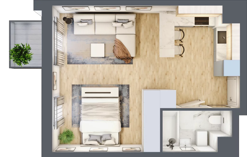 1 pokój, mieszkanie 36,54 m², piętro 3, oferta nr I-C40, Industria II, Bydgoszcz, Bocianowo, ul. Rycerska 22