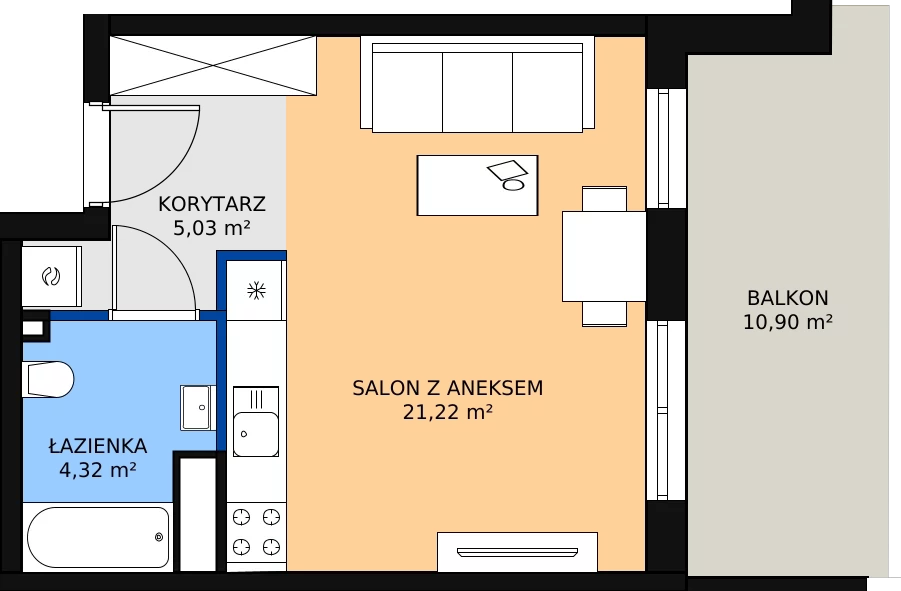 Zalety mieszkania 30.57 m², I-C51