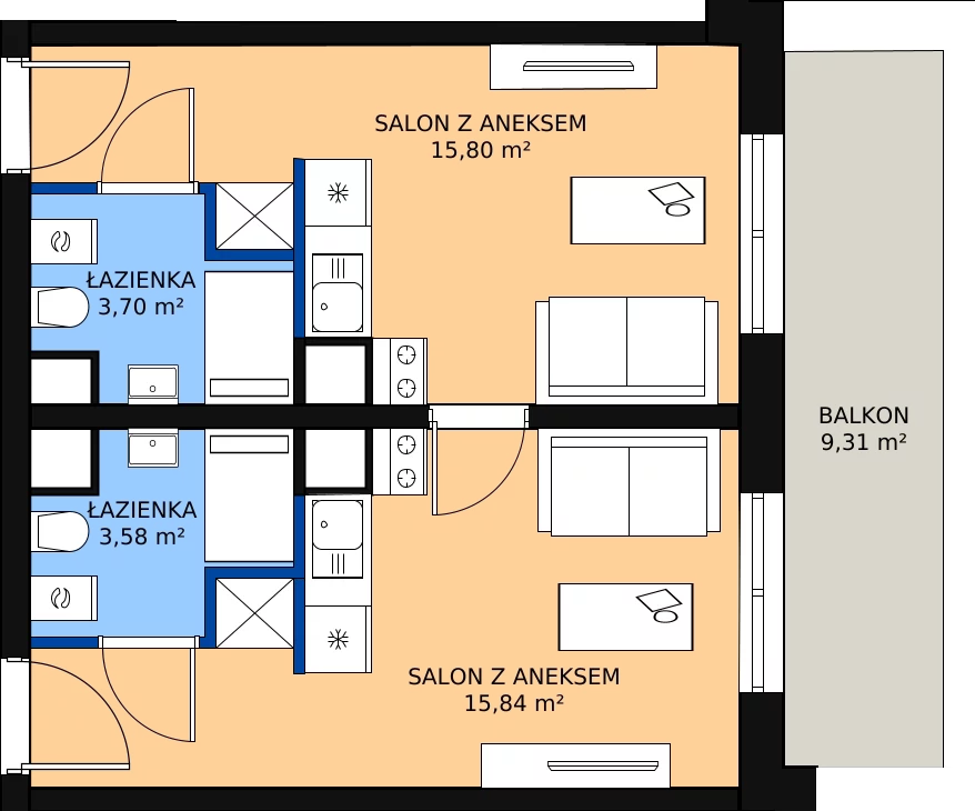 Zalety mieszkania 38.92 m², I-C60