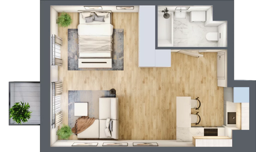 1 pokój, mieszkanie 38,27 m², piętro 1, oferta nr I-B10, Industria II, Bydgoszcz, Bocianowo, ul. Rycerska 22